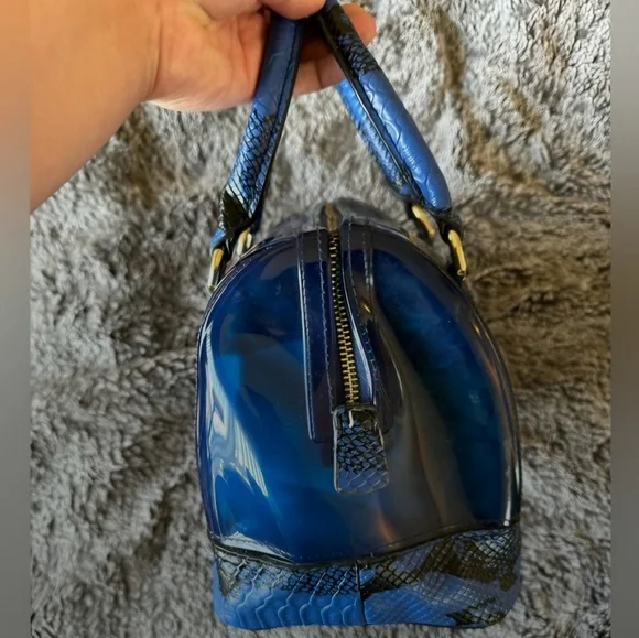 Furla Candy Bag Limited Edition, Blue And Black Snakeskin Print. - Picture 6 of 14